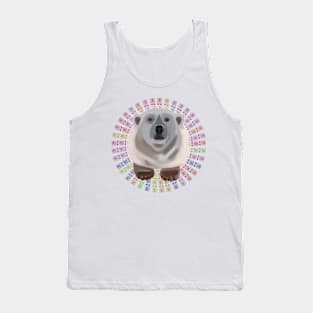 Polar Bear on rainbow bear pattern Tank Top